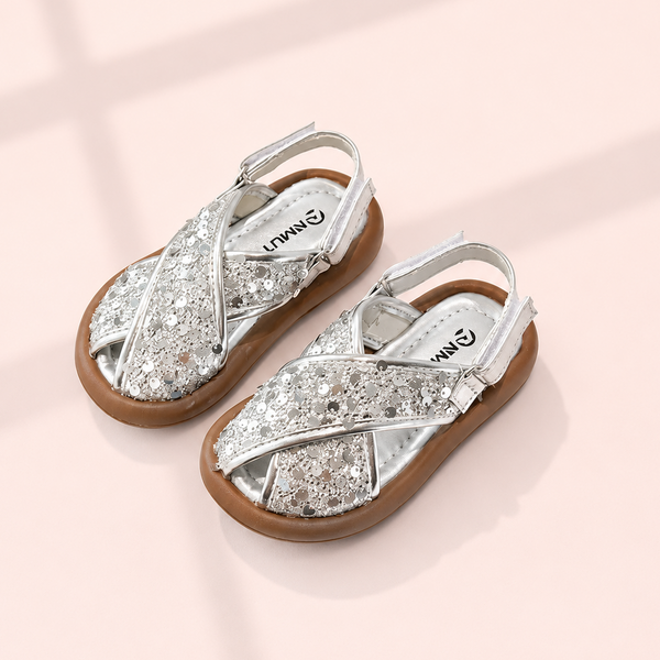 Starlight Sequin Cross Sandals