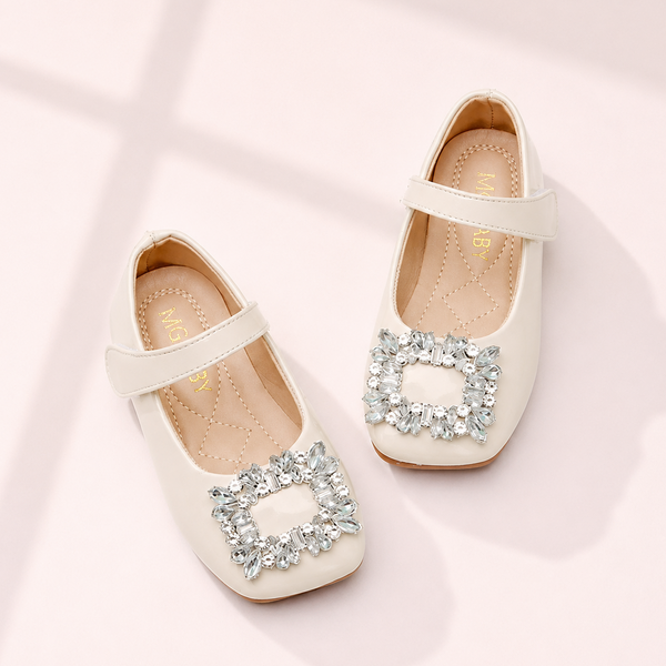 Crystal Buckle Patent Mary Janes