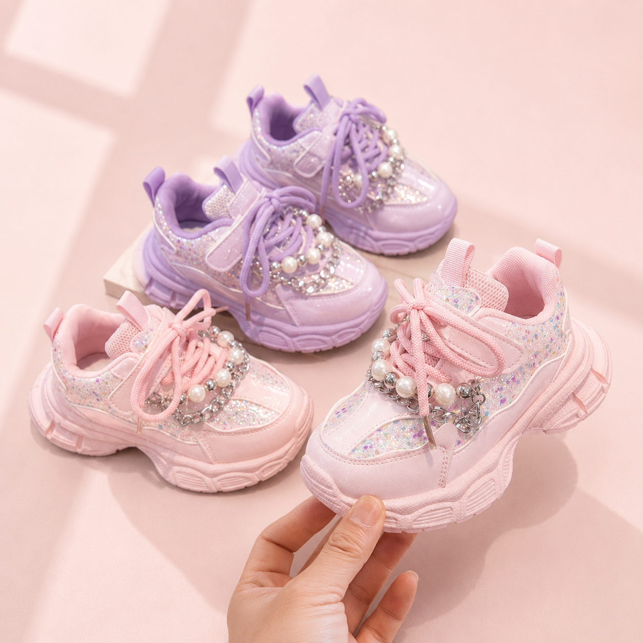 Pearl & Sparkle Chunky Sneakers