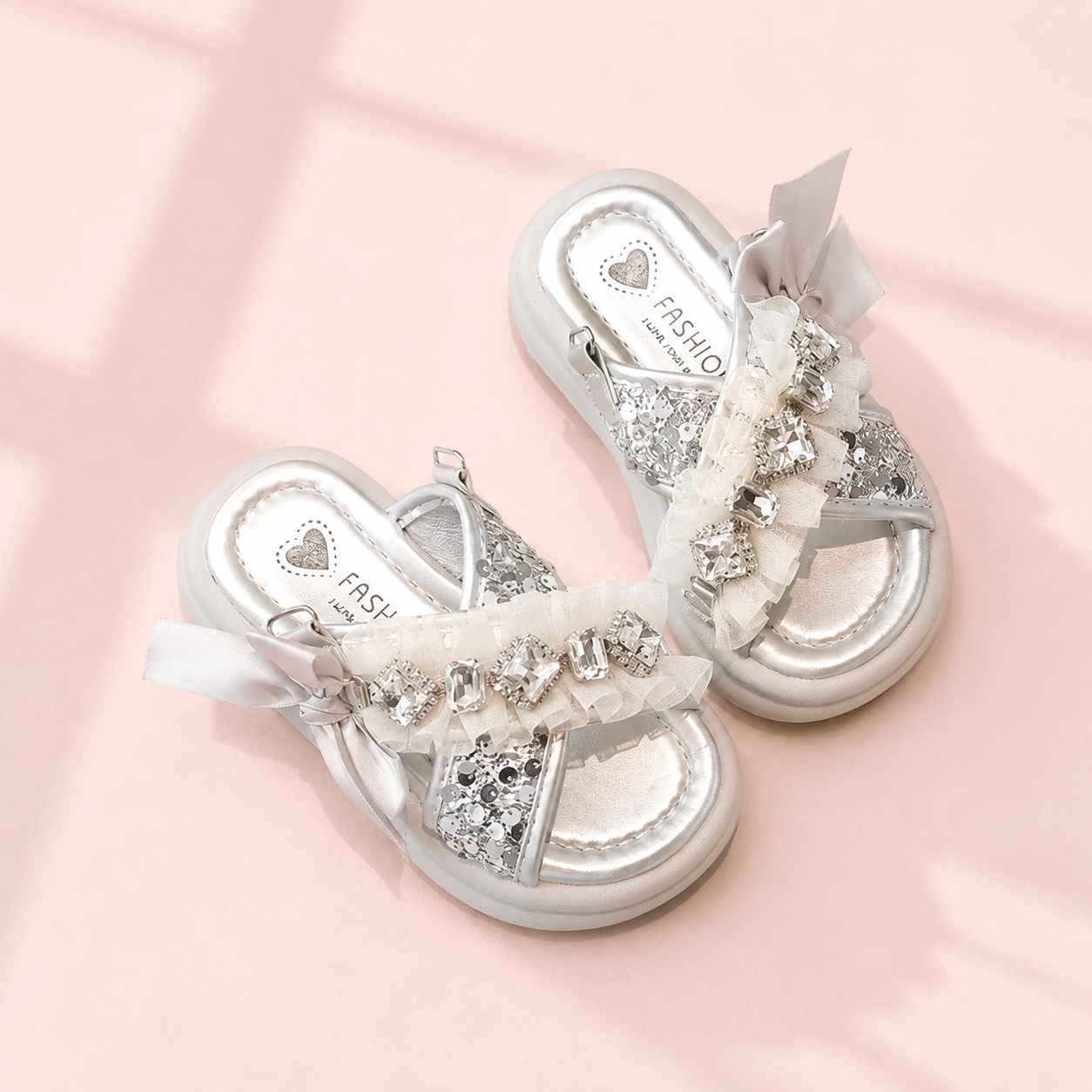 Crystal Bow Party Sandals