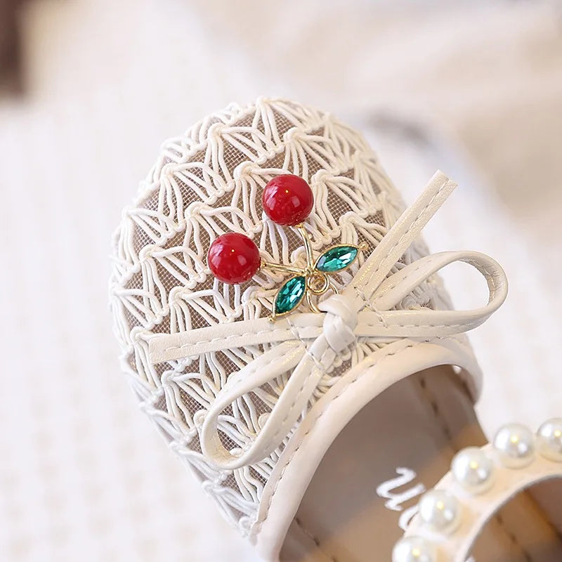 Cherry Lace Pearl Sandals