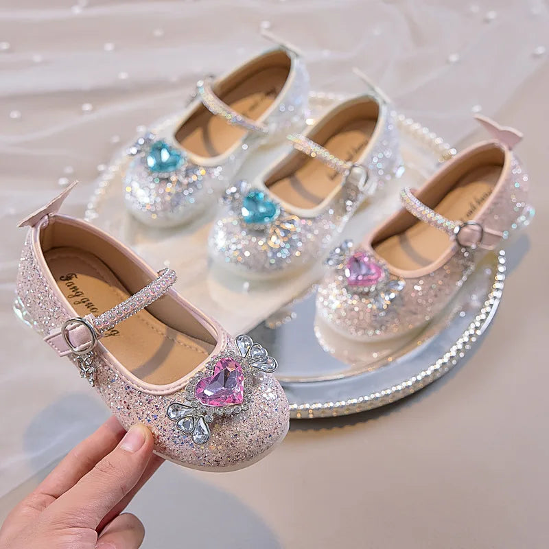 Crystal Heart Princess Shoes