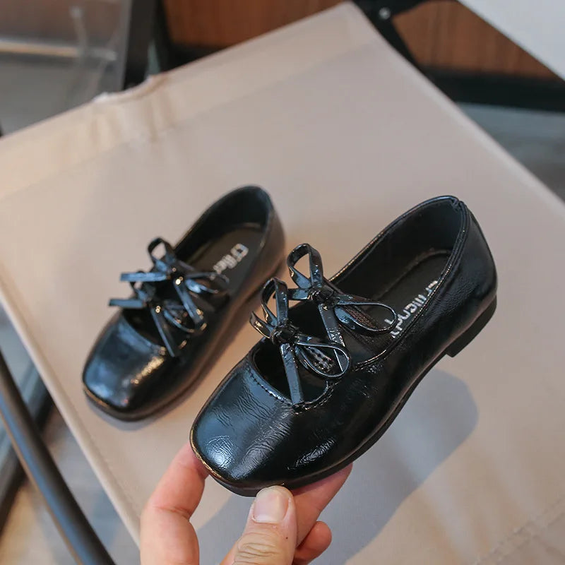 Double Bow Metallic Flats