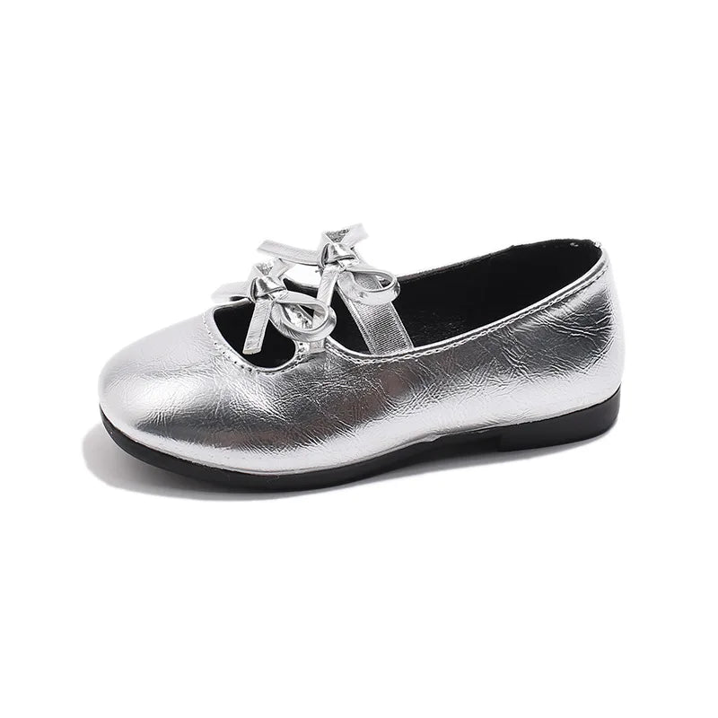 Double Bow Metallic Flats