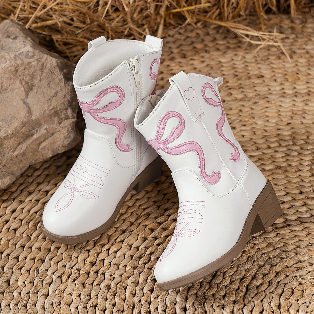 Pink Bow Cowgirl Boots