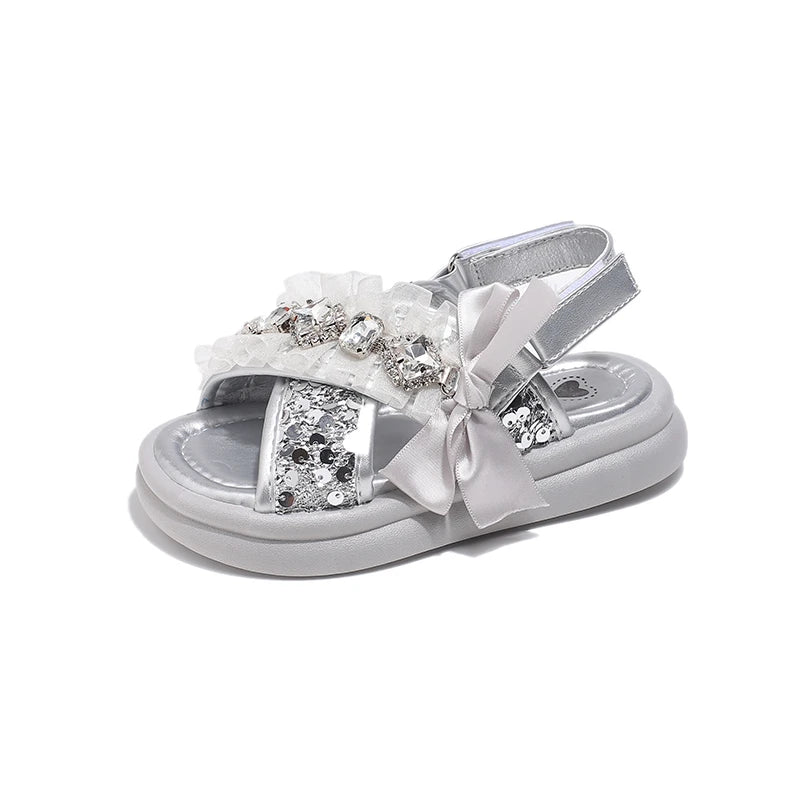 Crystal Bow Party Sandals