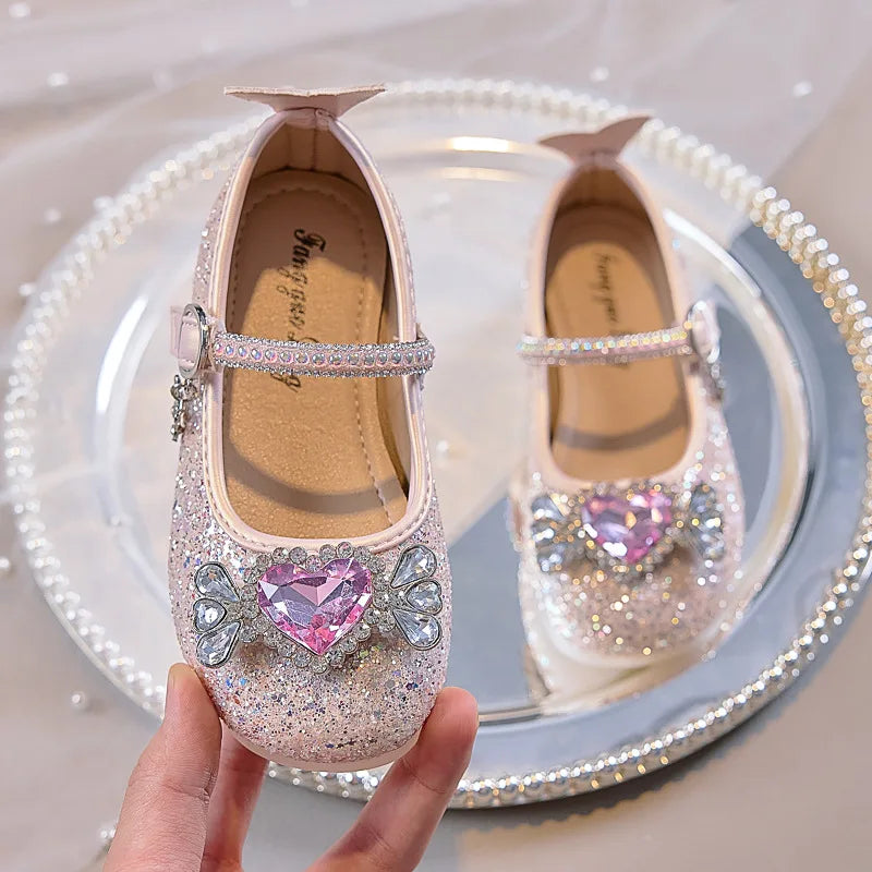 Crystal Heart Princess Shoes