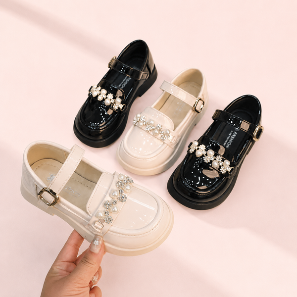 Pearl & Crystal Patent Loafers