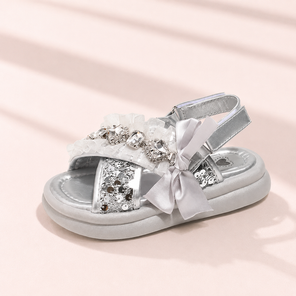 Crystal Bow Party Sandals