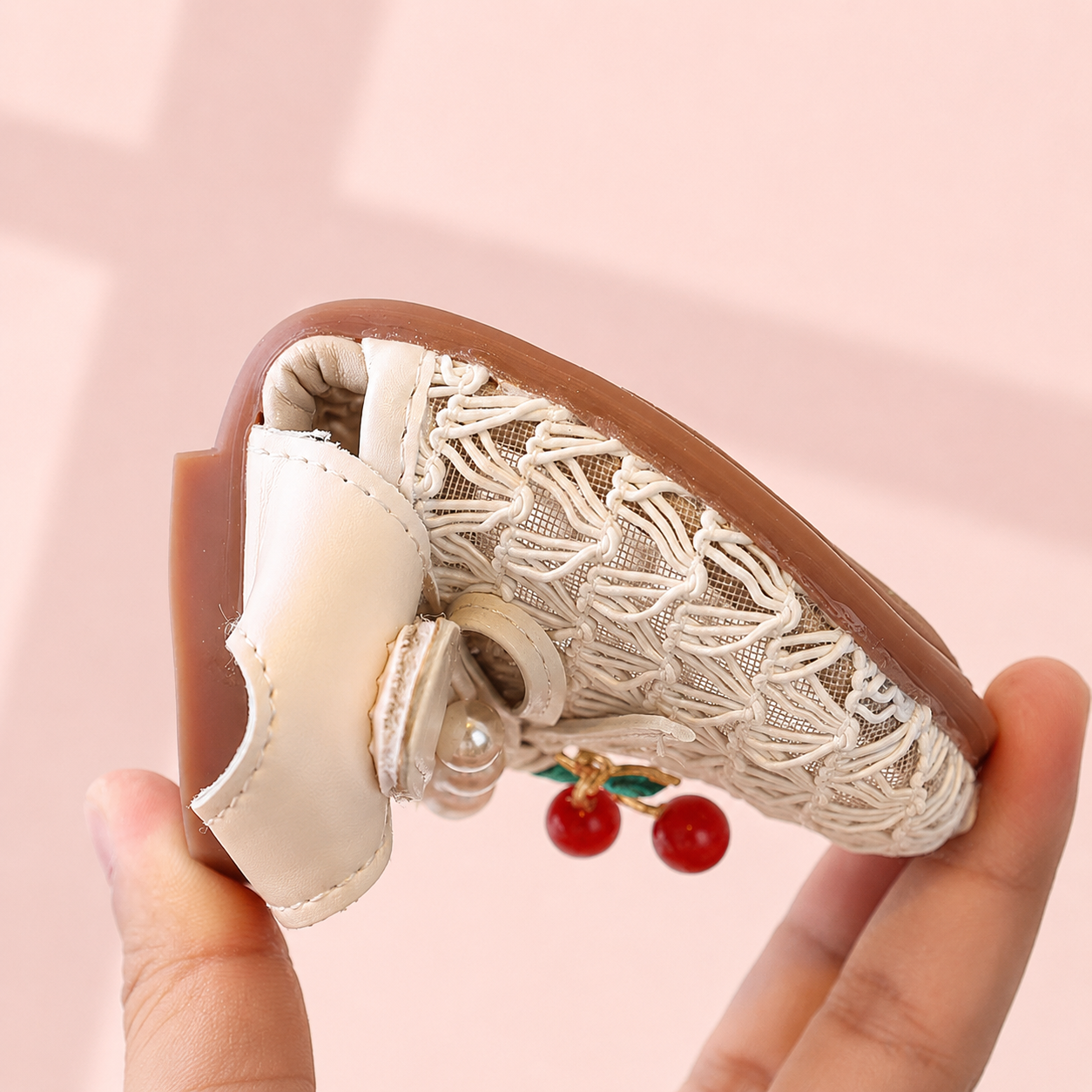 Cherry Lace Pearl Sandals