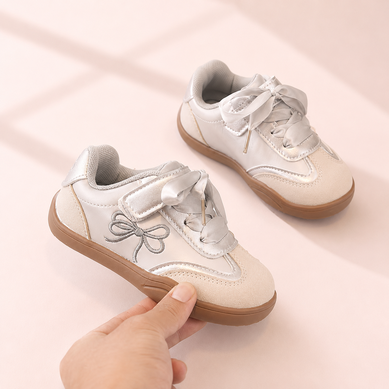 Satin Ribbon Retro Sneakers
