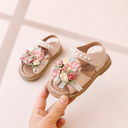 Rosebud Pearl Flower Sandals