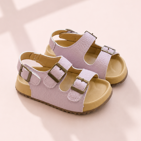 Lilac Buckle Slides