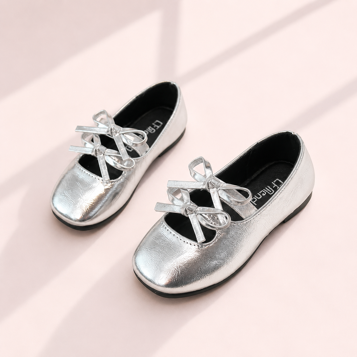Double Bow Metallic Flats