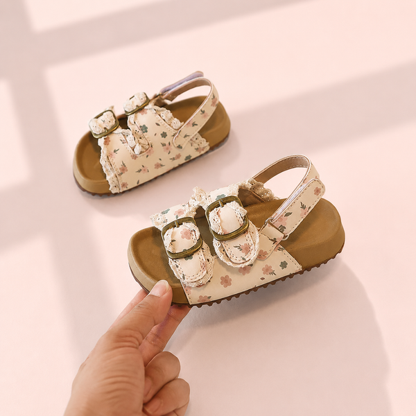 Ditsy Floral Lace Cork Slides