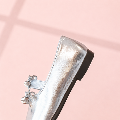 Double Bow Metallic Flats