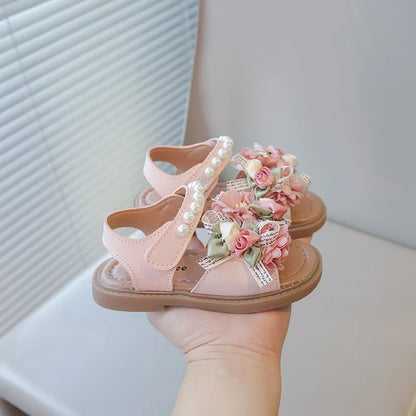 Rosebud Pearl Flower Sandals