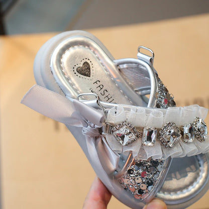 Crystal Bow Party Sandals