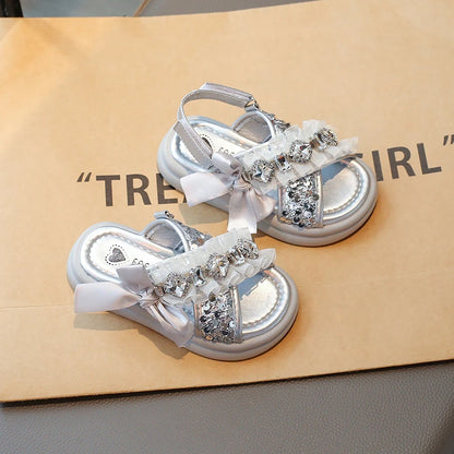 Crystal Bow Party Sandals