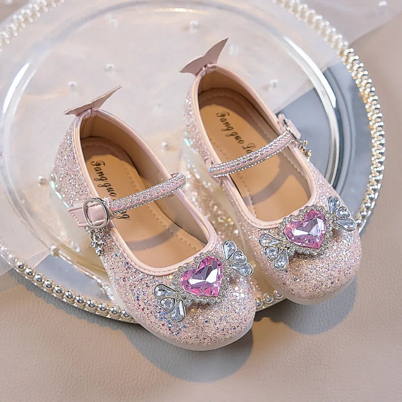 Crystal Heart Princess Shoes