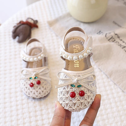 Cherry Lace Pearl Sandals