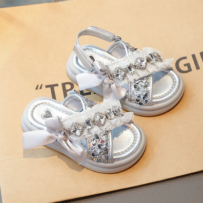 Crystal Bow Party Sandals