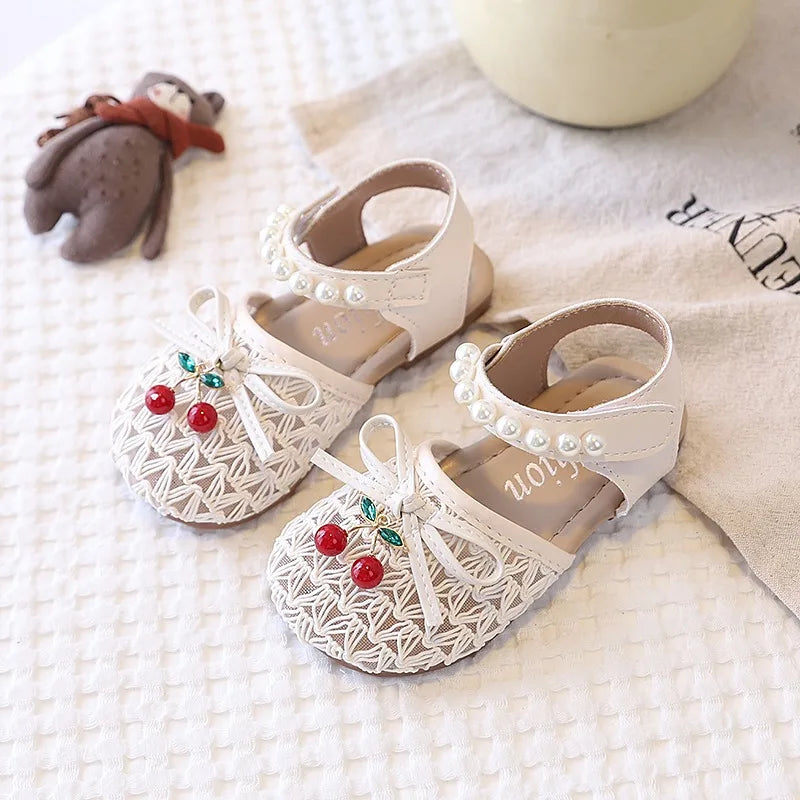 Cherry Lace Pearl Sandals