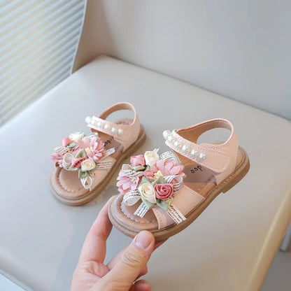Rosebud Pearl Flower Sandals