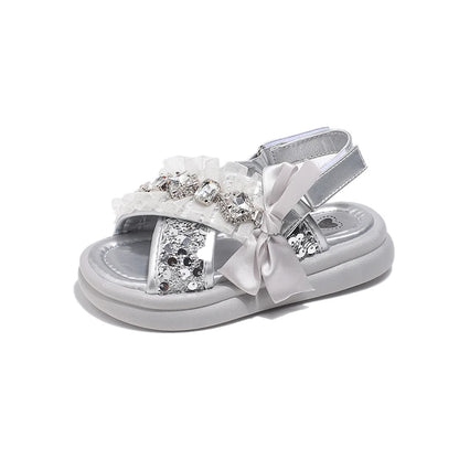 Crystal Bow Party Sandals