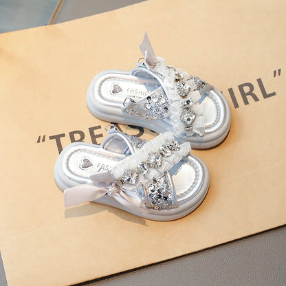 Crystal Bow Party Sandals
