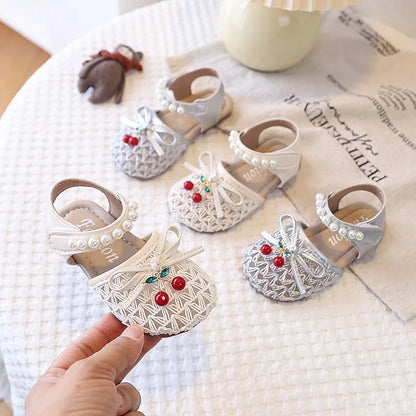 Cherry Lace Pearl Sandals
