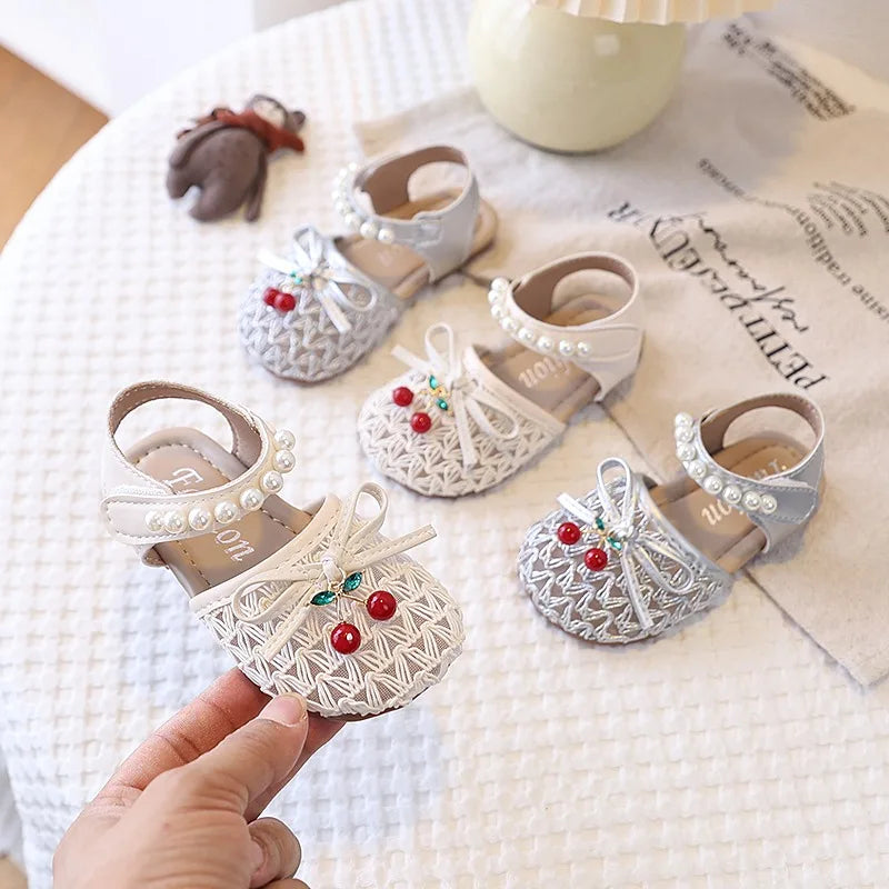 Cherry Lace Pearl Sandals