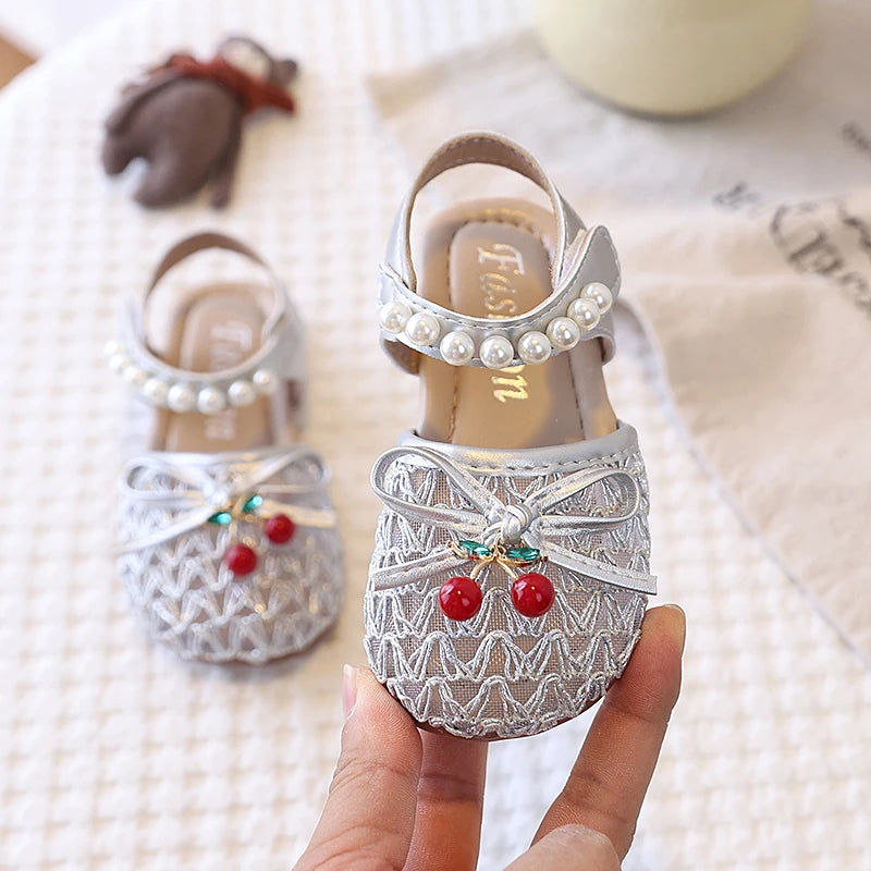 Cherry Lace Pearl Sandals
