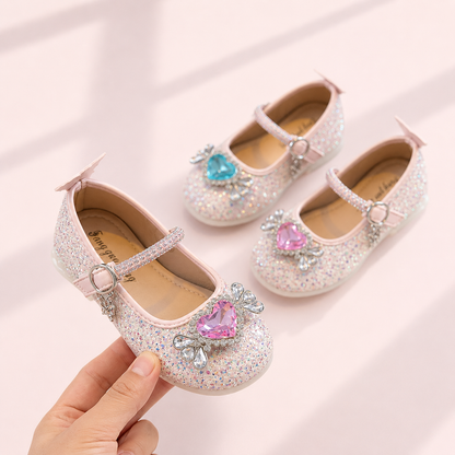 Crystal Heart Princess Shoes