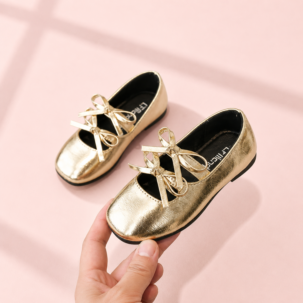 Double Bow Metallic Flats