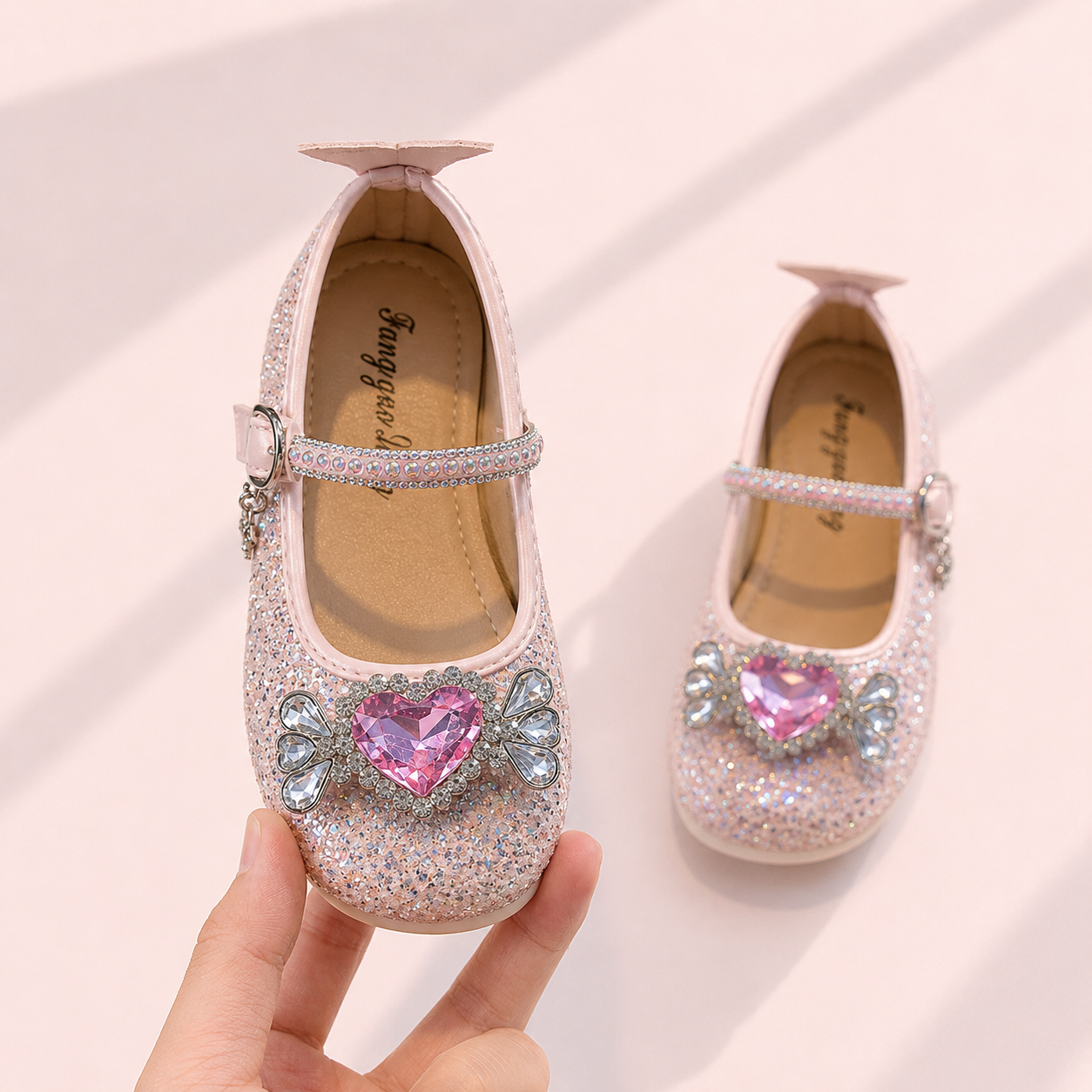 Crystal Heart Princess Shoes