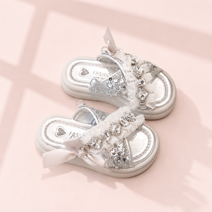 Crystal Bow Party Sandals