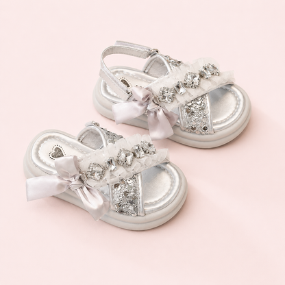Crystal Bow Party Sandals