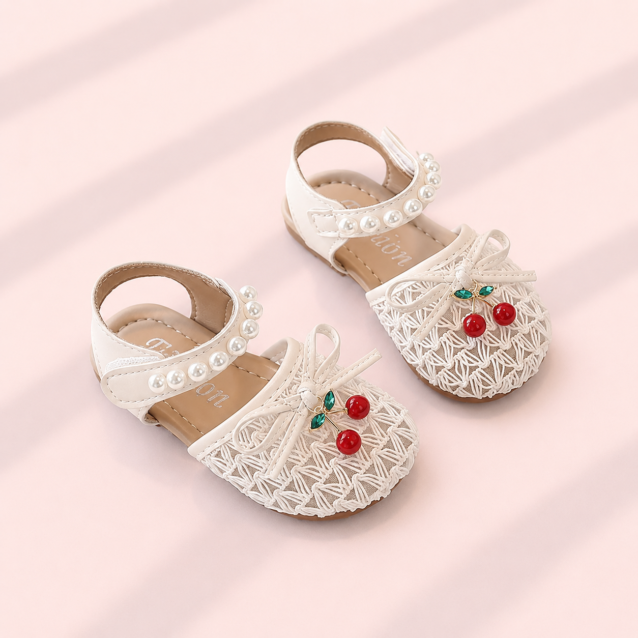 Cherry Lace Pearl Sandals