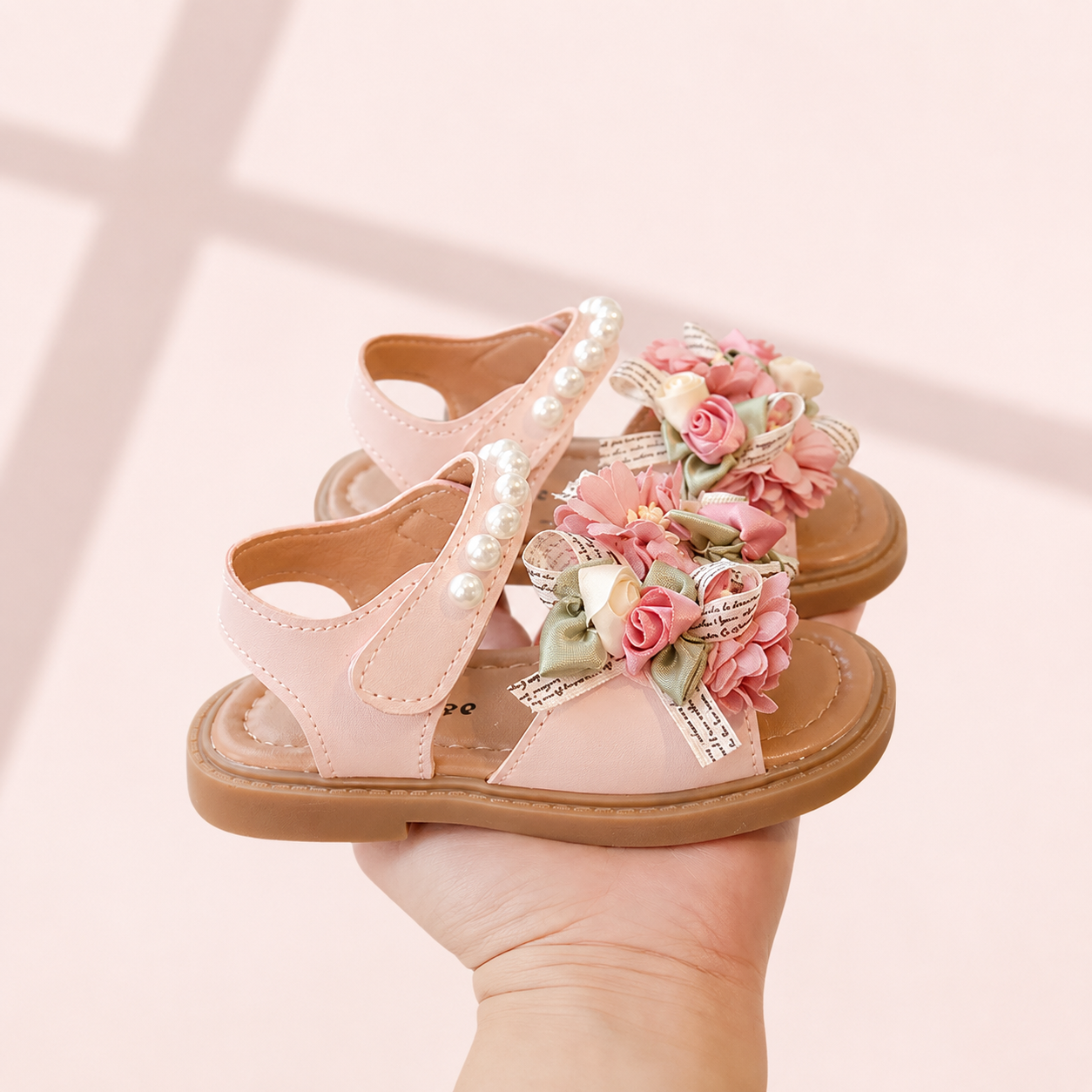 Rosebud Pearl Flower Sandals