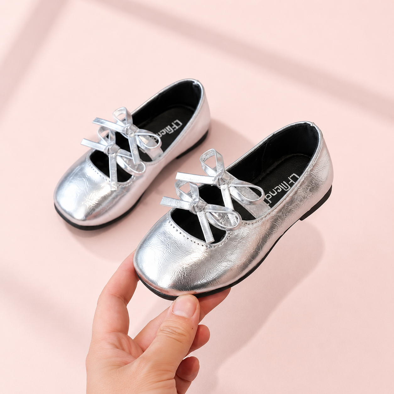 Double Bow Metallic Flats